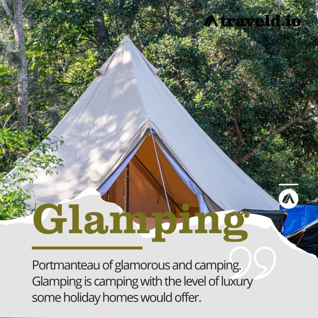 Travel word Glamping